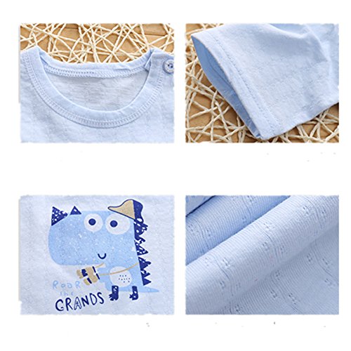 Monvecle Baby to Toddle 2 Pack Cotton Jumpsuit Short Sleeved Onesie Playsuit Apple 9M