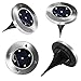 Led Ground Lights 5 LED Outdoor Led Lights Waterproof Landscape Lights in Ground Solar Lights Outdoor,Disc Lights Solar,Garden Lights Solar Powered,Auto On Off Switch Cool White 4 Packs