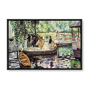 Framed Canvas Wall Art for Living Room, Bedroom La Grenouillere by Pierre-Auguste Renoir Canvas Prints for Modern Home Decoration Ready to Hang - 16"x24" inches
