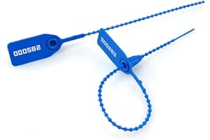 EASY 1000 Numbered Security Seals for First Aid Kit Plastic Zip Ties Disposable Self Locking Tamper Label for Cloth Fire Extinguisher 250mm (Dark Blue)