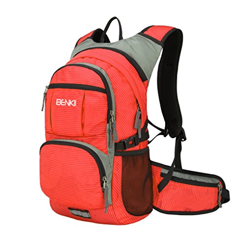 Hydration Backpack with 2L Water Bladder - Lightweight pack for Running Hiking Riding Camping Cycling Climbing Fits for Men & Women (Red)