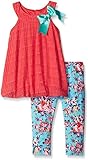 Rare Editions Baby Girls' Coral To Floral Print Legging Set