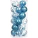 Sea Team Shatterproof Clear Plastic Christmas Ball Ornaments Decorative Xmas Balls Baubles Set with Stuffed Delicate Decorations (70mm/2.76 inch 24-Pack, Babyblue)