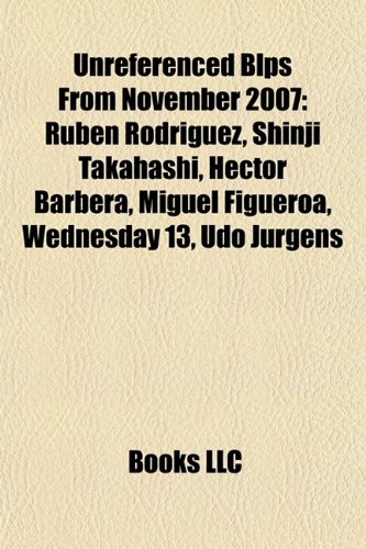 Unreferenced Blps from November 2007: Ruben Rodriguez, Shinji Takahashi, Hector Barbera, Jean Rollin, Wednesday 13, Miguel Figueroa