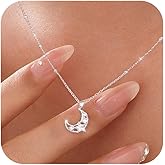 YYDSUNY Dainty Crescent Moon Star Necklace for Women 925 Sterling Silver Cubic Zirconia Moon and Star Pendant Choker Necklace to Daughter Mother Trendy Valentines Wedding Jewelry Gifts