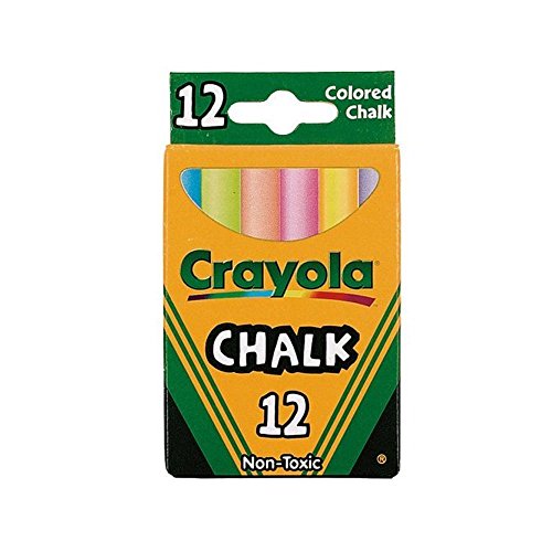 Crayola nontoxic white chalk and colored chalk 6 pack bundle