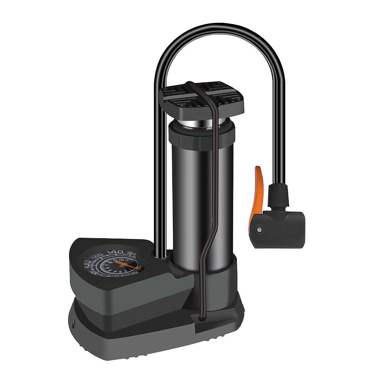 Alnicov Bike Pump Portable Foot Pump with Tyre Pressure Gauge for Bicycles Swimming Rings Air Mattresses