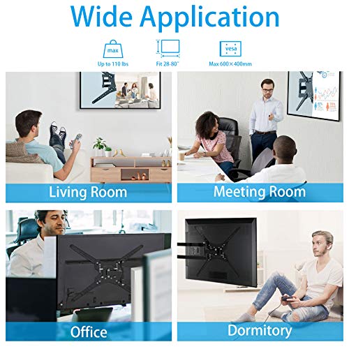 Everstone Full Motion TV Wall Mount Bracket Fit Most 28 to 60" LED LCD