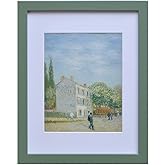 Muzilife 8x10 Wood Picture Frame with Real Glass Cover, Green Photo Frame Display Pictures 5x7 with Mat or 8x10 Without Mat, Vertical & Horizontal on Wall or Tabletop, 1pcs