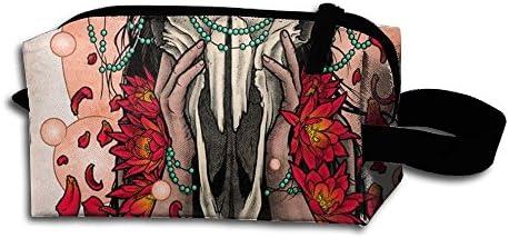 Buffalo Girl National Animal Flower Butterfly Tribe Portable Pencil Bag Coin Purse Pouch Stationery Storage Organizer Case Cosmetic Makeup Brush Holder With Durable Zipper For Students Office