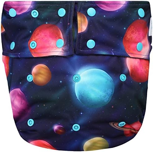 Happy Endings Teen/Adult Stain Resistant Snap Closure Reusable Cloth Diaper Incontinence - Galaxy