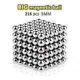 216 PCS 5MM Magnetic Cube Puzzle Prime Quality Fidget Toys Fidget Cube Ideal Office Stress Relief Executive Desk Toy. Magic Metal Square Fidget Magnets Cool Gadget
