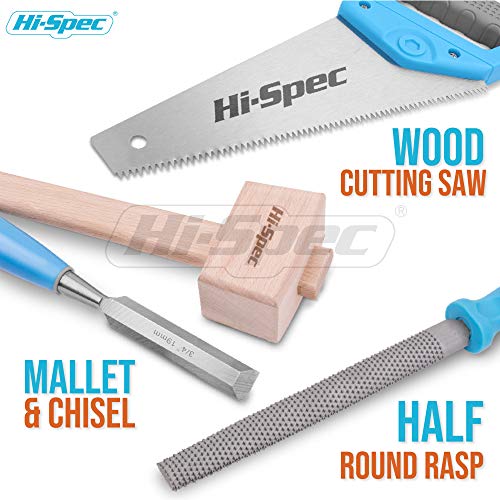 HiSpec 25pc Blue Beginners Carpentry Tool Kit Set. Complete Real Hand