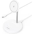 Anker iPhone 16 Wireless Charging Stand, PowerWave 2-in-1 Magnetic Stand Lite with USB-C Cable, For iPhone 16/15/14/13 Series, AirPods (No AC Adapter)