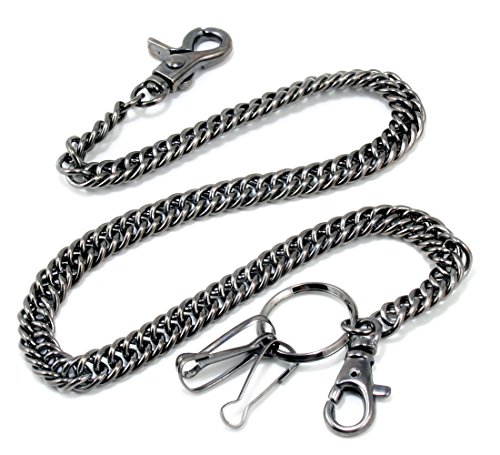 Doublek Twist Biker Trucker Keychain Key Jean Wallet Chain (23") Black CS130