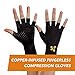CopperJoint Arthritis Gloves, Fingerless Hand Compression Glove Women and Men - Copper Gloves for Arthritis Hands for Women and Men, Breathable Copper Hand Brace, Wrist Sleeves Support - Pair,Medium