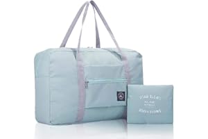 INVODA Foldable Travel Duffel Bag Tote Carry on Luggage Bag Spirit Airlines Personal item Sports Gym Bag Water Resistant Weekender Overnight Bags for Women and Men (Green)