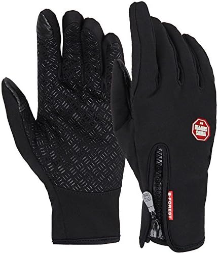 Windproof Outdoor Sports Skiing Touch Screen Glove Cycling Bicycle Gloves Mountaineering Military Motorcycle Racing Gloves(BLACK) (L)