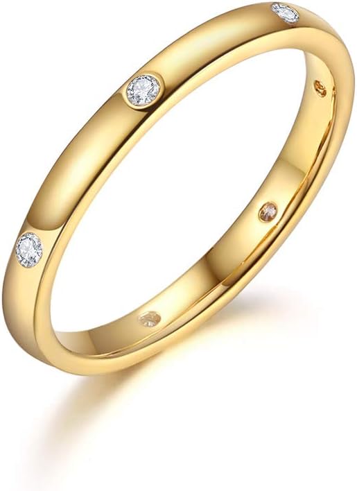 Fashion Jewelry Round CZ Droplets Eternity Engagement Ring Women