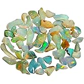Aemmbriluxe™ Top A+ Quality of Natural Ethiopian Opal Polished Rough Loose Gemstone Raw Fire Crystals Rock Play of Colors, Wedding Gift, Jewelry Making, Healing Chakra, Wire Wrapping Crystals