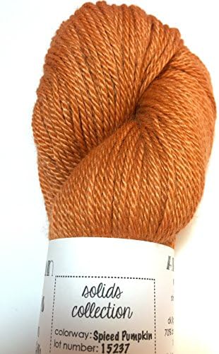 Artisan Yarns Hand Dyed Alpaca Silk Yarn, Solid Spiced Pumpkin, Dk Weight, 100 Grams, 245 Yards, 70/30 Baby Alpaca / Mulberry Silk