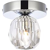 Elegant Lighting Contemporary Eren Flush Mount with 1 Light Ceiling Fixture for Living Room, Kitchen, Bedroom & Hallway, Chro