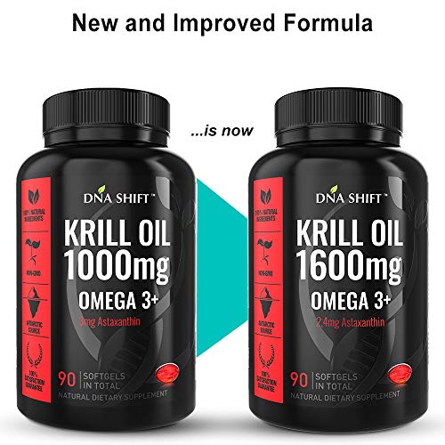 DNA Shift Krill Oil 1600 mg with Astaxanthin 2.4mg Pure Omega 3 Krill