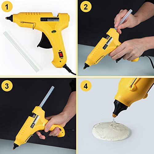 Hot Glue Gun 100W Dual Power High Temp Heavy Duty Melt Glue Gun Kit with 20 Pcs Premium Glue Sticks for Arts & Crafts Use,Christmas Decoration/GiftsHot Glue Gun 100W Dual Power High Temp Heavy Duty Me