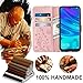 Teebo Wallet Case for Huawei P Smart 2019/Honor 10 lite, 3 Card Holder Embossed Butterfly Flower PU Leather Magnetic Flip Cover for Huawei P Smart 2019/Honor 10 Lite(Rose Gold)