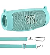 Co2CREA Custodia Protettiva In Silicone Compatibile Per JBL Flip 6 (silicone Gancio Moschettone Tracolla (altoparlante Non Incluso) (Nero)(solo Scatola,Case Only