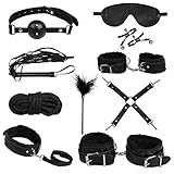 xhorizon TM FL1 10 Pcs Under Bed Bondage Kit Restraints Love Soft Cuff Bracelets Set (Black)