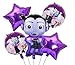 Vampirina Birthday Party Balloon Set - 6 Piece Kids Balloon Decorations - Girls Disney Theme Party Balloons - Vampire Girl Vee Hauntley - Ribbon Included Combined Brands Bundle by Jolly Jon ®