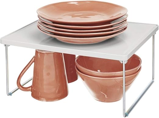 Amazon Com Mdesign Decorative Plastic Metal Storage Shelf 2