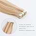 ABH AmazingBeauty Hair Pre-taped 50g 20pcs Real Remy Human Hair Highlights Tape-in Extensions Skin Weft, Invisible, Seamless, Dark Dirty Blonde with Platinum Ash Blonde P12-60, 20 Inch