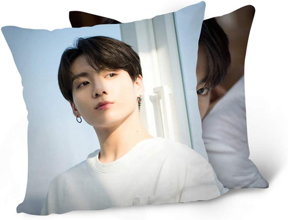 Youyouchard Kpop BTS Bangtan Boys White Day Double-Sided Pillow Cases Decorative Square Throw Pillow Covers Set Cushion Cases Pillowcases(JUNG KOOK)