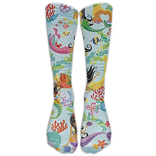 Hawaii Island Hula Mermaids Knee High Graduated Compression Socks For Women And Men - Best Medical, Nursing, Travel & Flight Socks - Running & Fitness 19.6 inch （50cm）
