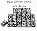 MYAROMA FINDINGS 24pcs/Kit Norse Vikings Runes Beads for Beards Hair Paracord Pendants &Bracelets DIY