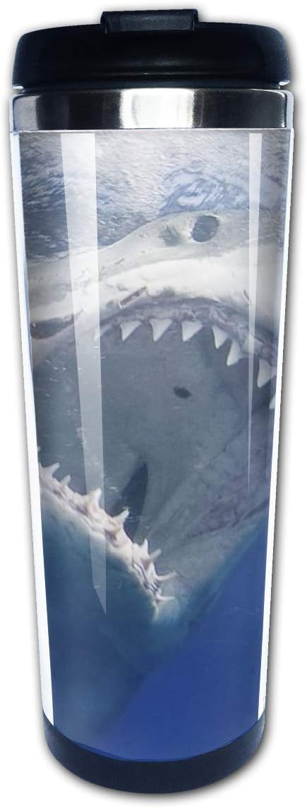 Yunshm Whale in The Sea Shark Coffee Travel Mug Coffee Cups Coffee Cups with Lids Stainless Steel Insulation Cup for Men Women Personalized