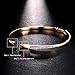DIFINES Redbarry Classic Thin Cross X Inlaid Cubic Zirconia 18k Rose Gold plated Wedding Bangle Bracelet for Women Girls