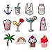 25 Pcs Summer Breeze Iron On Embroidered Applique DIY Decoration Patch Set - T-shirt Milk Cola Cocktail Boat Popcorn Ice-Cream Palm Tree Cup Cake Rainbow Patches