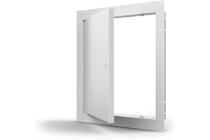 Acudor ED-2002 18 x 18 Inch Universal Flush Mount Access Panel Door Service Hatch with Stainless Steel Cam Latch & Continuous Concealed Hinge, White