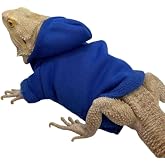 HOKABLE Lizard Clothes for Bearded Dragons Reptile Apparel Handmade Cotton Material Hoodies Gift for Lizard Small Animal Gecko Chameleon(Blue
