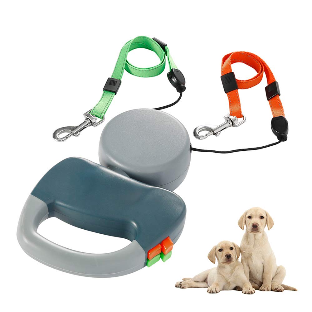 double retractable dog lead