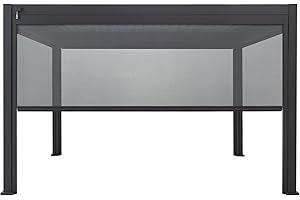 GARDESOL 13' Aluminum Pull-Down Privacy Screen Pergola Divider, Adjustable Side Shade Suitable for GARDESOL 10'x13' Pergola Gazebo only. This is NOT pergola but pergola Accessories (Matte Black)