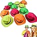 Dazzling Toys Neon Gangster Hats Assorted Colors -Plastic Mafia Style Party Hat –Neon Fedora Hat for Blacklight Party/Birthday/Festivals -Neon Party Accessories -Neon Glow Party Favor Hat–24 Pack