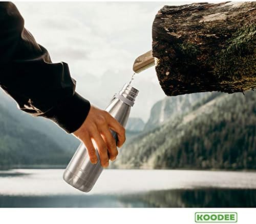 Stainless steel water bottle priced at $9.99.