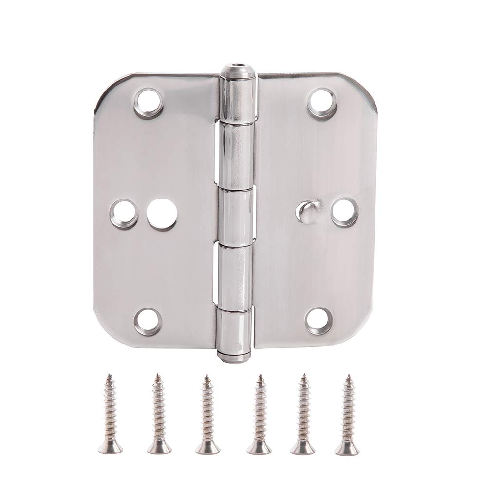 Home Master Hardware 3.5 in. x 3.5 in Stainless Steel Residential Door Hinge Interior Hinge with Screws 3-Pack