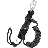 YUNNLEZT Scuba Diving Spring Lanyard Steel Clip with Quick-Release Buckle | Anti-Lost Lanyard Clip Scuba Retractable to Keep Scuba Gear Secure for Underwater Cameras and Dive Lights