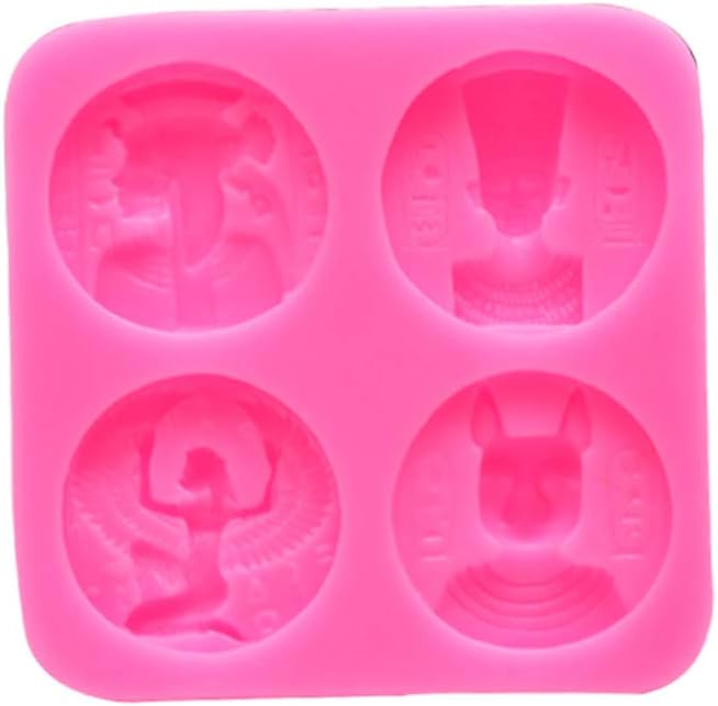 Gjyia Egyptian Pharaoh Resin Mold Silicone Fondant Cake Polymer Clay Resin Mold Tools