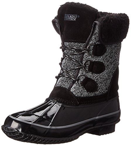 Khombu Women's Jilly KH Cold Weather Boot, Black Sweater, 9 M US
